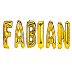 Casa si Gradina - Decoratiuni - Decoratiuni petrecere - Baloane - Set Baloane Litere Nume Fabian , Auriu , 40Cm - Infinity.ro