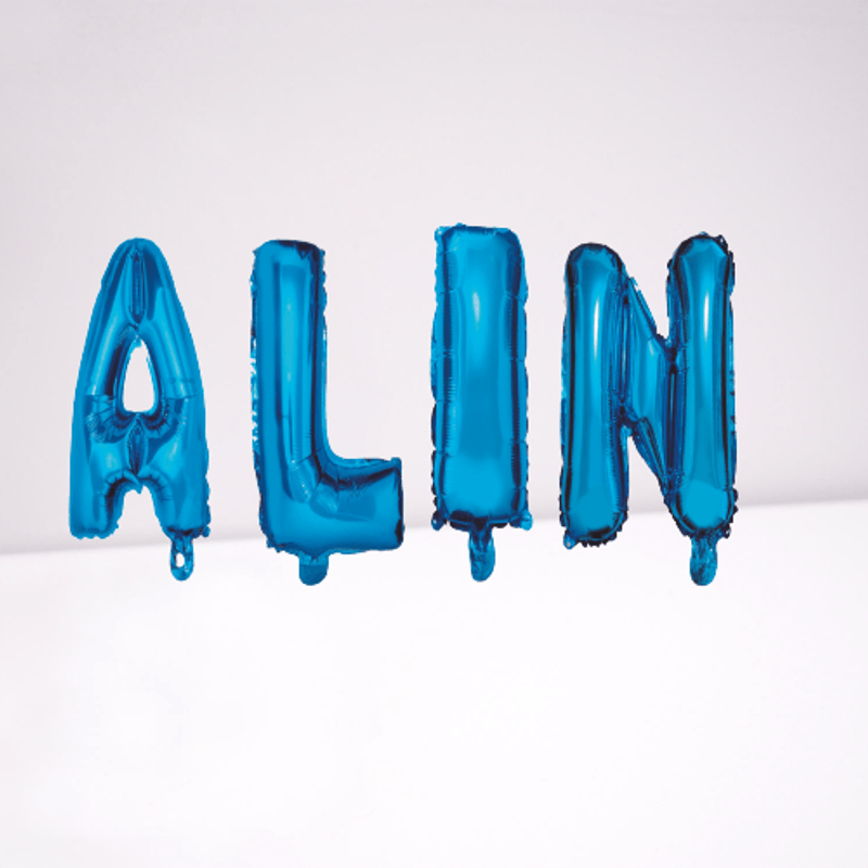 Casa si Gradina - Decoratiuni - Decoratiuni petrecere - Baloane - Set Baloane Litere Nume Alin, Albastru, 40 cm - Infinity.ro