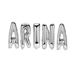 Casa si Gradina - Decoratiuni - Decoratiuni petrecere - Baloane - Set Baloane Litere Nume Arina , Argintiu , 40Cm - Infinity.ro