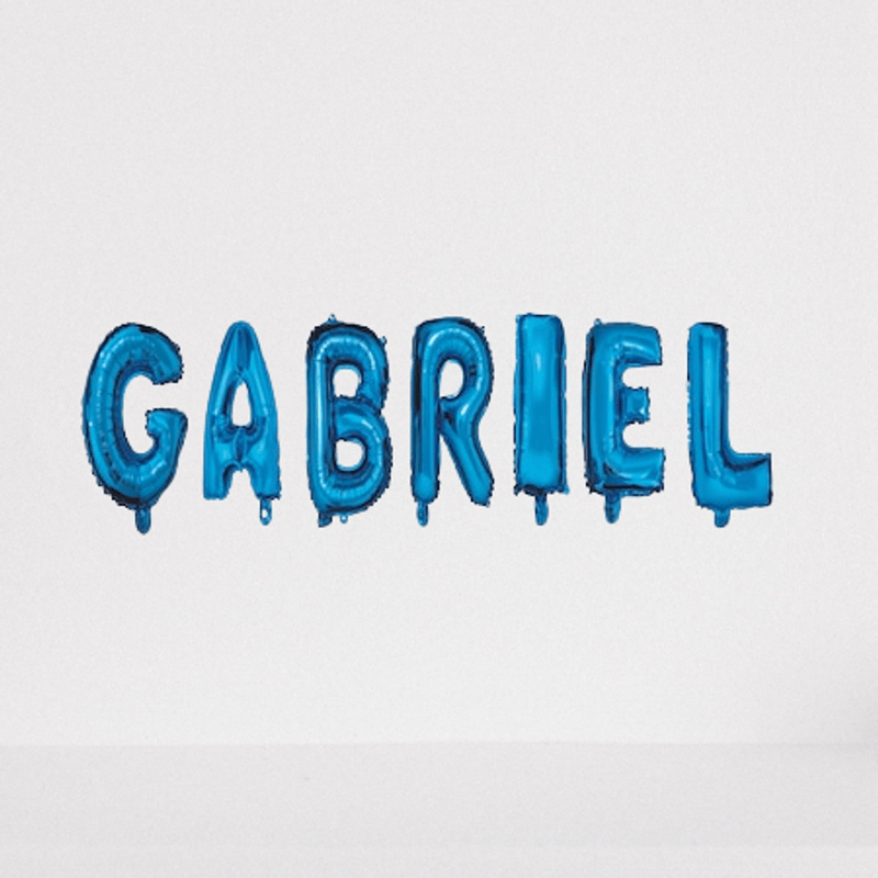 Casa si Gradina - Decoratiuni - Decoratiuni petrecere - Baloane - Set Baloane Litere Nume Gabriel, Albastru, 40 cm - Infinity.ro