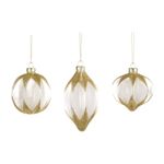 Casa si Gradina - Decoratiuni - Decoratiuni de sezon - Set 3 globuri brad Craciun Crystal Gold, 8 cm, auriu - Infinity.ro