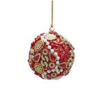 Casa si Gradina - Decoratiuni - Decoratiuni de sezon - Glob brad Craciun Thousand Pearls, 8 cm, rosu - Infinity.ro