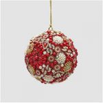 Casa si Gradina - Decoratiuni - Decoratiuni de sezon - Glob brad Craciun Thousand Pearls, 10 cm, rosu - Infinity.ro