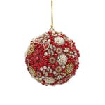 Casa si Gradina - Decoratiuni - Decoratiuni de sezon - Glob brad Craciun Thousand Pearls, 10 cm, rosu - Infinity.ro