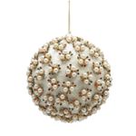 Casa si Gradina - Decoratiuni - Decoratiuni de sezon - Glob brad Craciun Elizabeth cu perle, 12 cm, alb - Infinity.ro