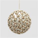 Casa si Gradina - Decoratiuni - Decoratiuni de sezon - Glob brad Craciun Elizabeth cu perle, 12 cm, alb - Infinity.ro