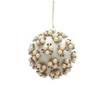 Casa si Gradina - Decoratiuni - Decoratiuni de sezon - Glob brad Craciun Elizabeth cu perle, 8 cm, alb - Infinity.ro