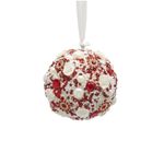 Casa si Gradina - Decoratiuni - Decoratiuni de sezon - Glob brad Craciun Thousand Pearls, 7.5 cm, alb - Infinity.ro