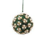 Casa si Gradina - Decoratiuni - Decoratiuni de sezon - Glob brad Craciun Elizabeth cu perle, 8 cm, verde - Infinity.ro