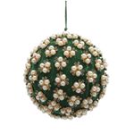 Casa si Gradina - Decoratiuni - Decoratiuni de sezon - Glob brad Craciun Elizabeth cu perle, 12 cm, verde - Infinity.ro