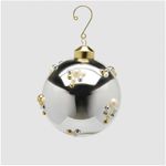 Casa si Gradina - Decoratiuni - Decoratiuni de sezon - Glob brad Craciun Bubble Ball, 10 cm, argintiu - Infinity.ro