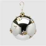 Casa si Gradina - Decoratiuni - Decoratiuni de sezon - Glob brad Craciun Bubble Ball, 12 cm, argintiu - Infinity.ro