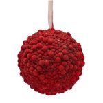 Casa si Gradina - Decoratiuni - Decoratiuni de sezon - Glob brad Craciun Glitter Bubble, 13 cm, rosu - Infinity.ro