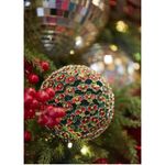 Casa si Gradina - Decoratiuni - Decoratiuni de sezon - Set 3 globuri brad Craciun cu flori decorative, 10 cm, multicolor - Infinity.ro