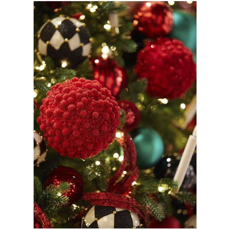 Casa si Gradina - Decoratiuni - Decoratiuni de sezon - Glob brad Craciun Glitter Bubble, 13 cm, rosu - Infinity.ro