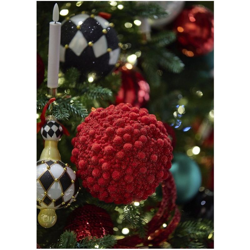 Casa si Gradina - Decoratiuni - Decoratiuni de sezon - Glob brad Craciun Glitter Bubble, 13 cm, rosu - Infinity.ro