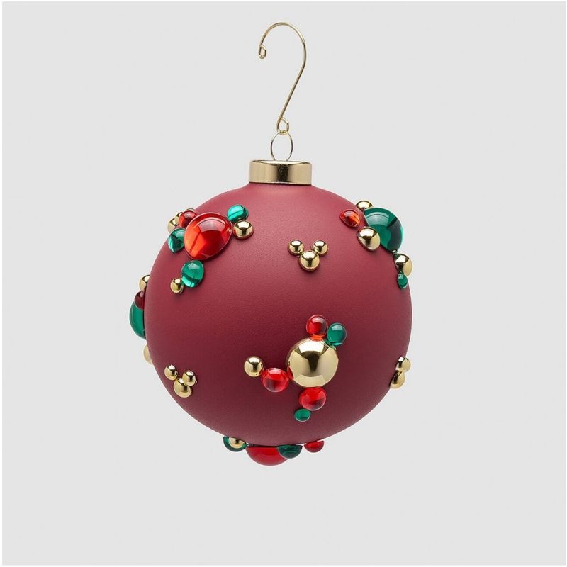 Casa si Gradina - Decoratiuni - Decoratiuni de sezon - Glob brad Craciun Bubble Ball, 10 cm, rosu - Infinity.ro
