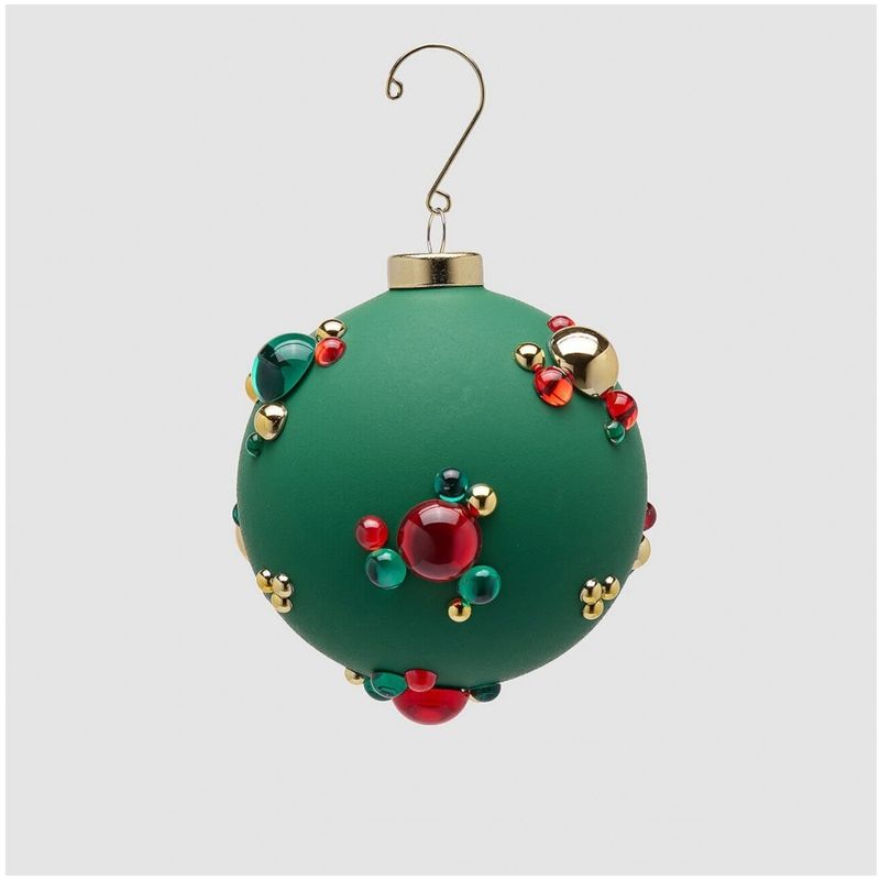 Casa si Gradina - Decoratiuni - Decoratiuni de sezon - Glob brad Craciun Bubble Ball, 10 cm, verde - Infinity.ro
