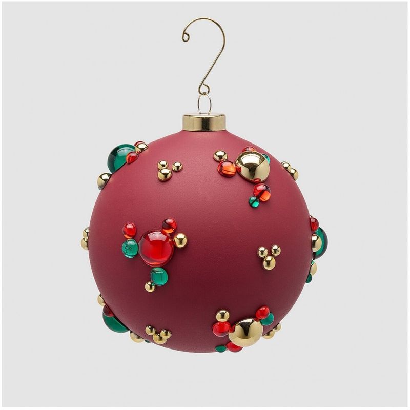 Casa si Gradina - Decoratiuni - Decoratiuni de sezon - Glob brad Craciun Bubble Ball, 12 cm, rosu - Infinity.ro