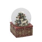 Casa si Gradina - Decoratiuni - Decoratiuni de sezon - Decoratiune Craciun Glob de zapada cu bradut si caprioara, 14.5x9x9 cm, rosu - Infinity.ro