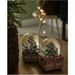 Casa si Gradina - Decoratiuni - Decoratiuni de sezon - Decoratiune Craciun Glob de zapada cu bradut si caprioara, 14.5x9x9 cm, rosu - Infinity.ro