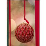 Casa si Gradina - Decoratiuni - Decoratiuni de sezon - Glob brad Craciun Rhombus, 12 cm, rosu - Infinity.ro