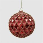 Casa si Gradina - Decoratiuni - Decoratiuni de sezon - Glob brad Craciun Rhombus, 12 cm, rosu - Infinity.ro
