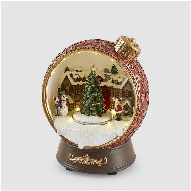 Casa si Gradina - Decoratiuni - Decoratiuni de sezon - Decoratiune Craciun Glob de zapada animat cu lumini LED si muzica, 22.5x16.5x18.5 cm, multicolor - Infinity.ro