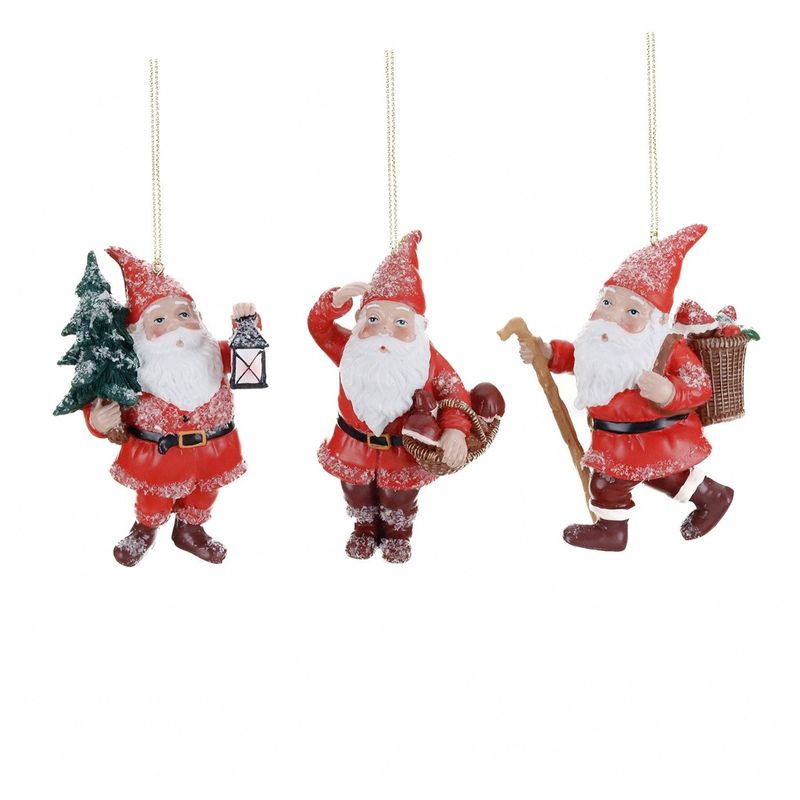 Casa si Gradina - Decoratiuni - Decoratiuni de sezon - Ornament brad Gnom cu zapada, 9 cm, rosu - Infinity.ro