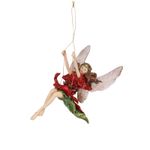 Casa si Gradina - Decoratiuni - Decoratiuni de sezon - Ornament brad Zana pe leagan, 11 cm, rosu - Infinity.ro
