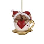 Casa si Gradina - Decoratiuni - Decoratiuni de sezon - Ornament brad Ursuleti in ceasca cu inima, 9 cm, multicolor - Infinity.ro