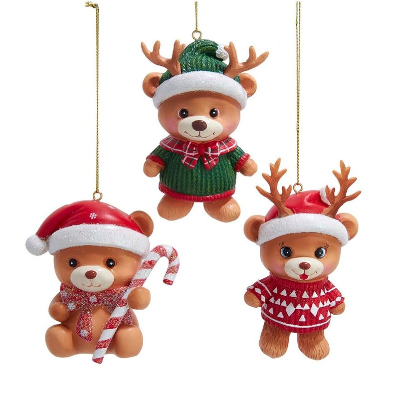 Casa si Gradina - Decoratiuni - Decoratiuni de sezon - Ornament brad Ursulet cu caciula festiva, 10 cm, multicolor - Infinity.ro