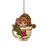 Casa si Gradina - Decoratiuni - Decoratiuni de sezon - Ornament brad Soricel jucaus in cana, 8 cm, maro - Infinity.ro