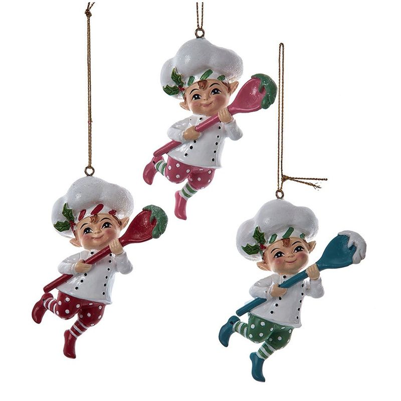 Casa si Gradina - Decoratiuni - Decoratiuni de sezon - Ornament brad Elf bucatar cu lingura, 8 cm, multicolor - Infinity.ro