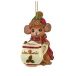 Casa si Gradina - Decoratiuni - Decoratiuni de sezon - Ornament brad Soricel simpatic cu cana, 8 cm, maro - Infinity.ro