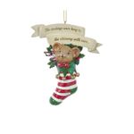 Casa si Gradina - Decoratiuni - Decoratiuni de sezon - Ornament brad Soricel in soseta festiva cu mesaj, 9 cm, multicolor - Infinity.ro
