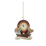 Casa si Gradina - Decoratiuni - Decoratiuni de sezon - Ornament brad Soricei jucausi langa ceas cu mesaj, 9 cm, multicolor - Infinity.ro