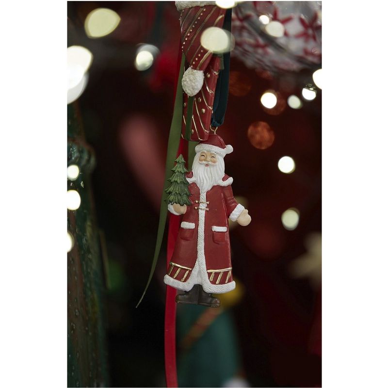 Casa si Gradina - Decoratiuni - Decoratiuni de sezon - Set 4 ornamente brad Christmas Time, 10 cm, rosu - Infinity.ro