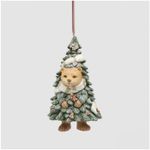 Casa si Gradina - Decoratiuni - Decoratiuni de sezon - Ornament brad Ursulet in brad cu fular, 12 cm, verde - Infinity.ro