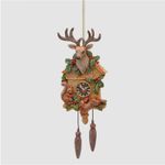 Casa si Gradina - Decoratiuni - Decoratiuni de sezon - Ornament brad Ceas cu Ren, Veverita si Iepuras, 19 cm, maro - Infinity.ro
