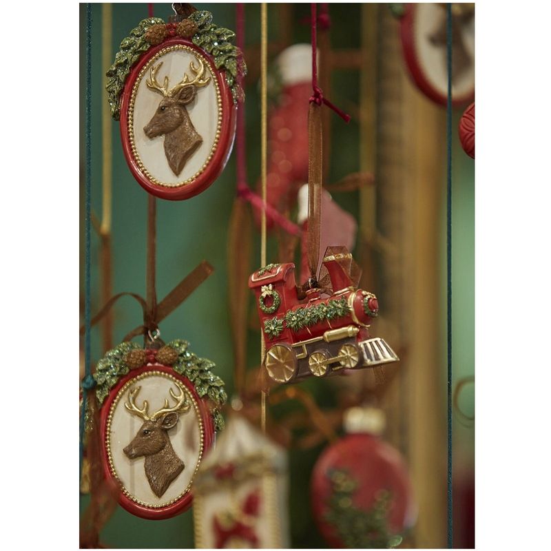 Casa si Gradina - Decoratiuni - Decoratiuni de sezon - Set 6 ornamente brad Christmas Memories, 9 cm, rosu - Infinity.ro