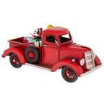 Casa si Gradina - Decoratiuni - Decoratiuni de sezon - Decoratiune metalica Camioneta Retro cu cadouri, 26x12x12 cm, rosu - Infinity.ro
