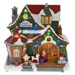 Casa si Gradina - Decoratiuni - Decoratiuni de sezon - Decoratiune Craciun model Atelierul lui Mos Craciun cu lumini si muzica, 28x17x28 cm, multicolor - Infinity.ro