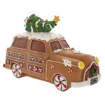 Casa si Gradina - Decoratiuni - Decoratiuni de sezon - Decoratiune Craciun Masina din turta dulce cu bradut, 34x15x22 cm, maro - Infinity.ro