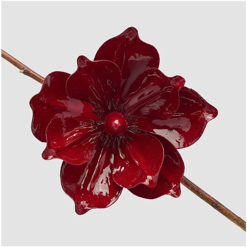 Casa si Gradina - Decoratiuni - Decoratiuni de sezon - Decoratiune brad Magnolie cu clips, 20 cm, bordeaux - Infinity.ro
