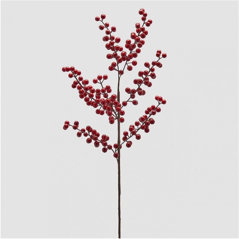 Casa si Gradina - Decoratiuni - Decoratiuni de sezon - Decoratiune brad ramura Ilex, 85 cm, rosu - Infinity.ro