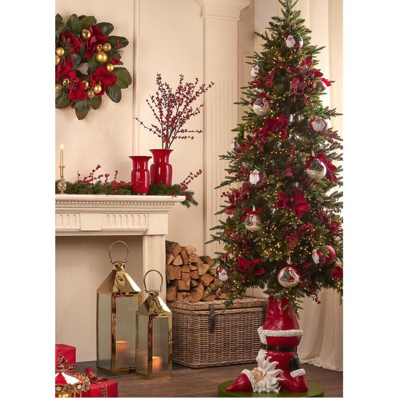 Casa si Gradina - Decoratiuni - Decoratiuni de sezon - Decoratiune brad ramura Ilex, 80 cm, rosu - Infinity.ro