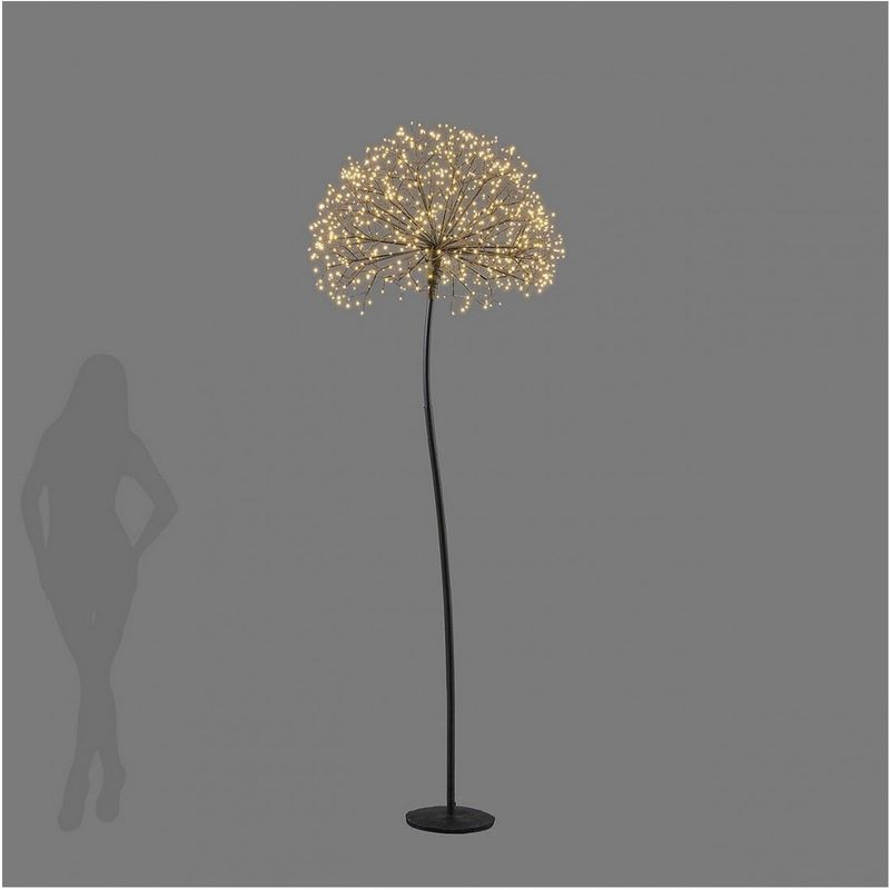 Casa si Gradina - Decoratiuni - Decoratiuni de sezon - Decoratiune interior Craciun model Floare, 1200 MicroLED, 240 cm, IP44, lumina calda, negru - Infinity.ro