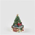 Casa si Gradina - Decoratiuni - Decoratiuni de sezon - Decoratiune Cutie Muzicala model Bradut cu tren, 16x11 cm, multicolor - Infinity.ro
