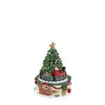 Casa si Gradina - Decoratiuni - Decoratiuni de sezon - Decoratiune Cutie Muzicala model Bradut cu tren, 16x11 cm, multicolor - Infinity.ro